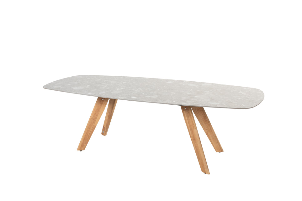 Montana tafel 240 x 100 cm | Terrazzo keramiek tafelblad