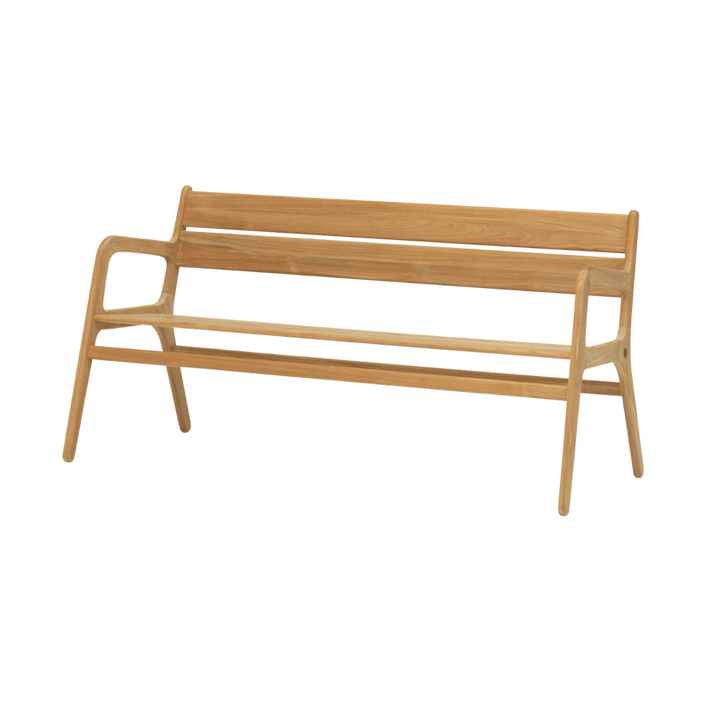 Houten tuinbank met rugleuning en armleuningen