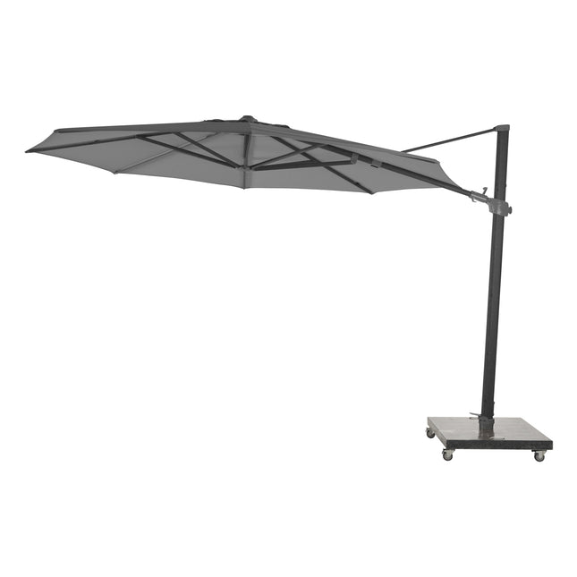 Siesta ø350 cm parasol premium | incl 125 kg voet met wielen
