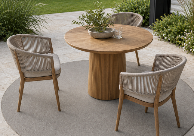 Brafab Brafab Salema Buiten Vloerkleed Beige/Grijs Ø200 cm