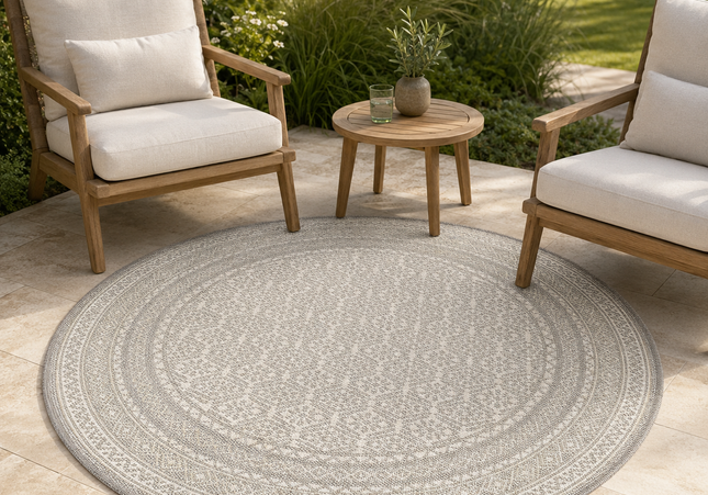 Brafab Brafab Tonar Buiten Vloerkleed Beige Ø200 cm