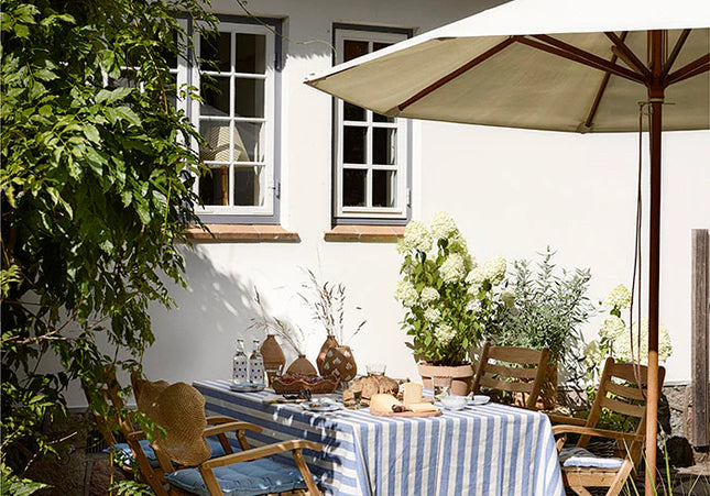 BUNGALOW Denmark Tafelkleed | Roma Azur | 160 x 300cm