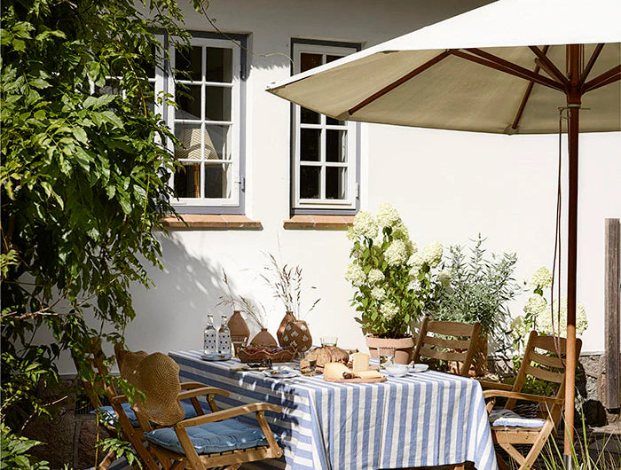 BUNGALOW Denmark Tafelkleed | Roma Azur | 160 x 300cm