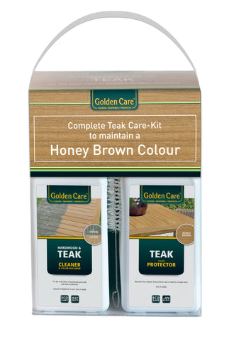 Golden Care Complete onderhoudskit voor teakhouten tuinmeubelen | Cleaner+protector