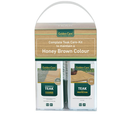 Golden Care Complete onderhoudskit voor teakhouten tuinmeubelen | Cleaner+protector