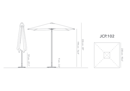 Jardinico Jardinico | Parasol | JCP.1 Serie | 230x230 cm