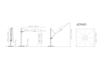 Jardinico Jardinico | Parasol | JCP.4 Serie | 370x370