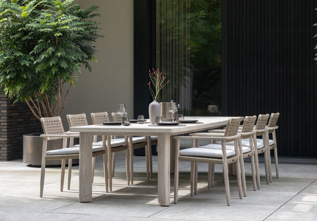 Max & Luuk Lila tuintafel met 8 Jago tuinstoelen incl kussen