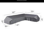 Lounge platform cover 350x275x90xH30/45/70 Right (7885)