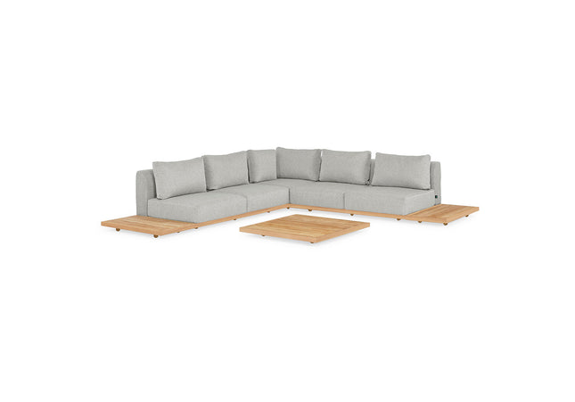 SUNS tuinmeubelen Aspen Loungeset |SVLK teak| Hoekopstelling klein
