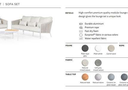 SUNS tuinmeubelen Avero | Sofa Set