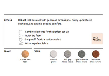 SUNS tuinmeubelen Bora | Sofaset