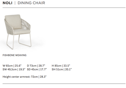 SUNS tuinmeubelen Noli tuinstoel | Matt Royal Grey Frame