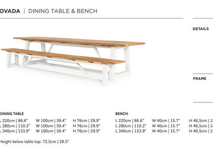 SUNS tuinmeubelen Ovada tuinbank | 3 maten | Camel Sand Frame