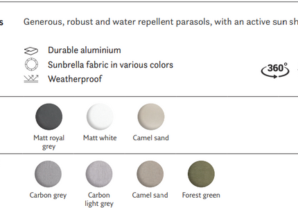 SUNS tuinmeubelen Palmoli Zweefparasol | Matt Royal Grey Frame | 2 maten
