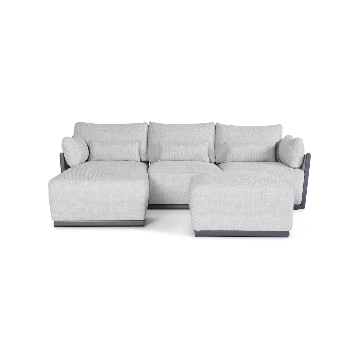 Sorrento Loungeset | Chaiselongue | Matt Royal Grey Gestell