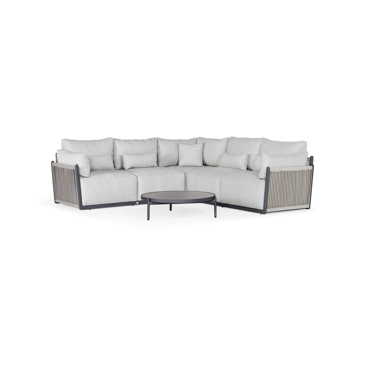 Sorrento Loungeset | Kleine Eckanordnung | Matt Royal Grey Gestell
