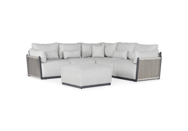 SUNS tuinmeubelen Sorrento Loungeset | Kleine Hoekopstelling | Matt Royal Grey Frame