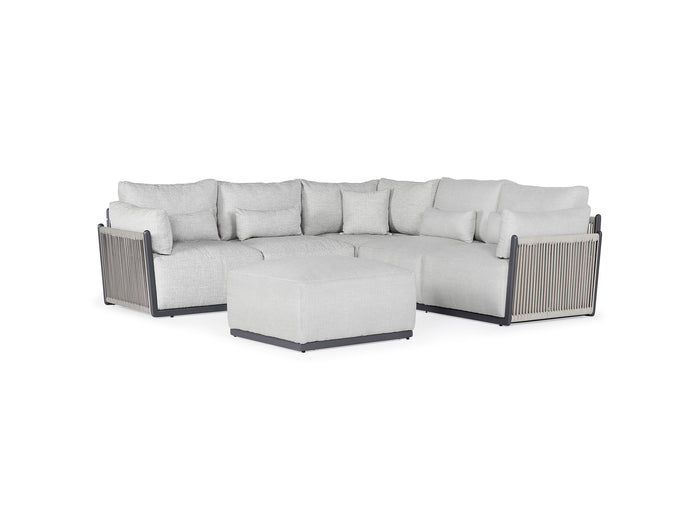 SUNS tuinmeubelen Sorrento Loungeset | Kleine Hoekopstelling | Matt Royal Grey Frame