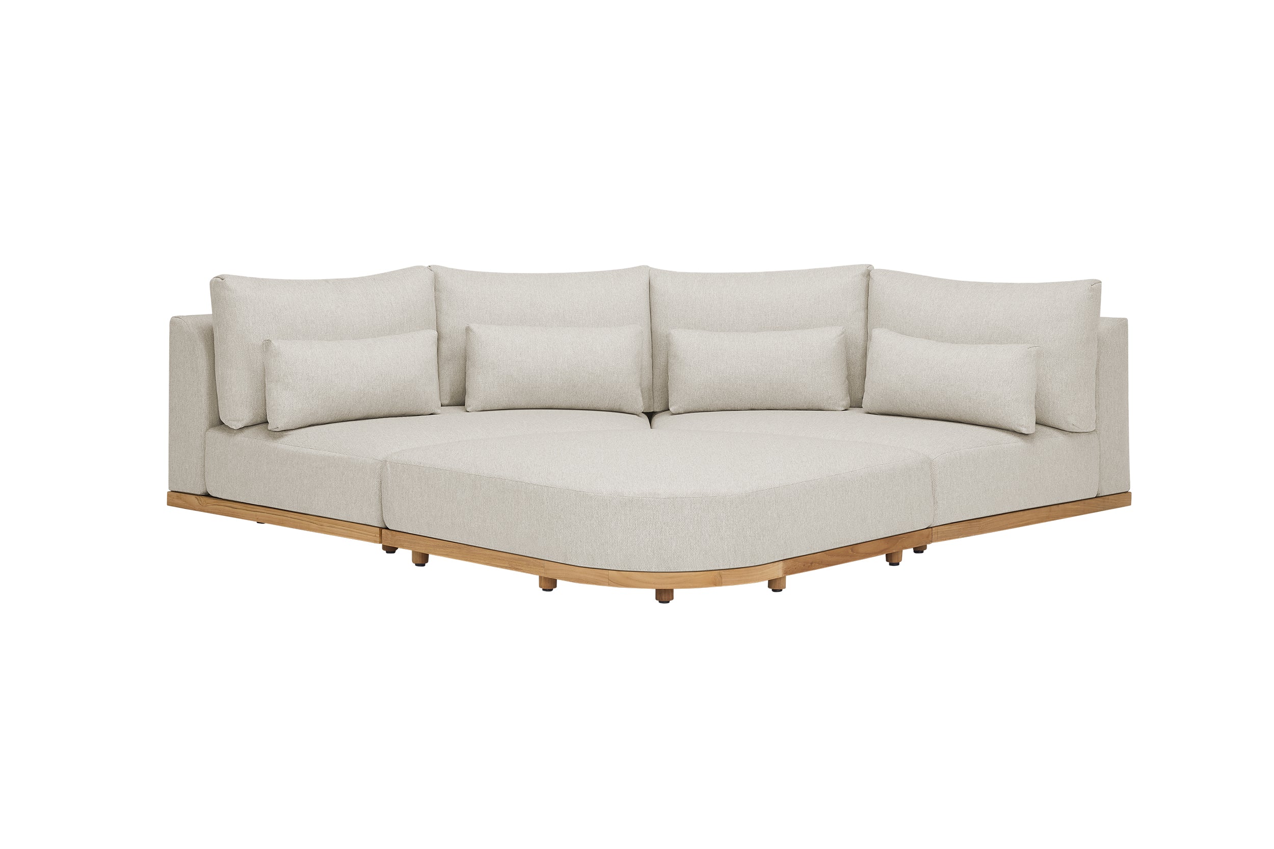 2x Bigcorner & Hocker met kussens / Naturel Gravel