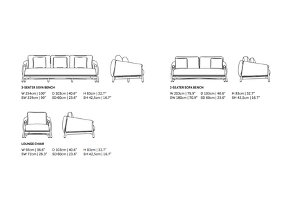 SUNS tuinmeubelen SUNS | Bellano | Sofa Set | Groot