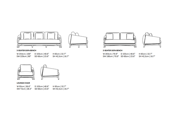 SUNS tuinmeubelen SUNS | Bellano | Sofa Set | Groot