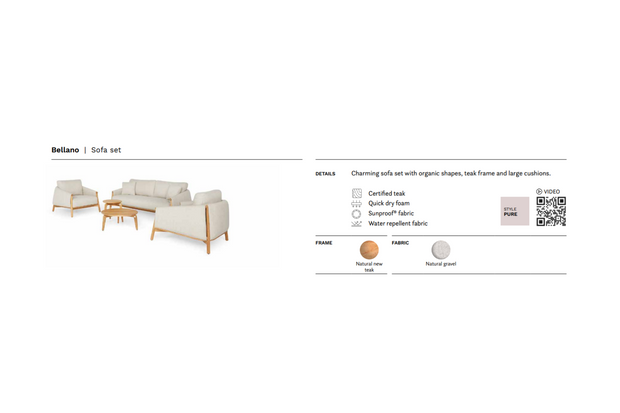 SUNS tuinmeubelen SUNS | Bellano | Sofa Set | Klein