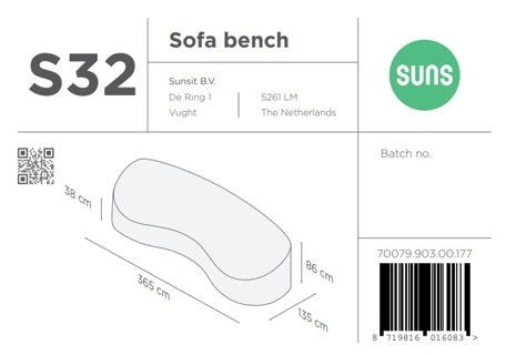 SUNS tuinmeubelen Suns | Beschermhoes voor 2 zit loungeset | Grijs | S32