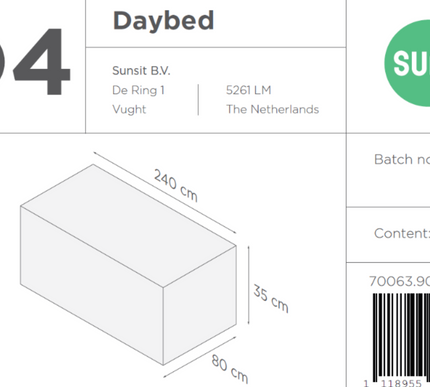 SUNS tuinmeubelen Suns | Beschermhoes voor Daybed | D4
