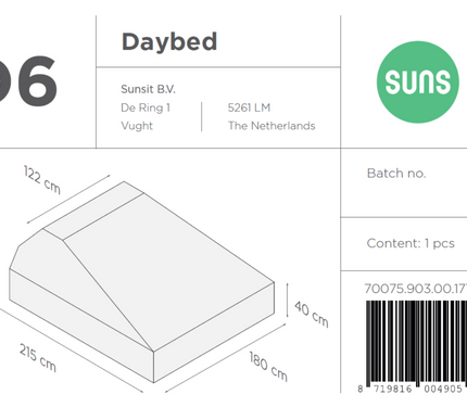 SUNS tuinmeubelen Suns | Beschermhoes voor Daybed | D6