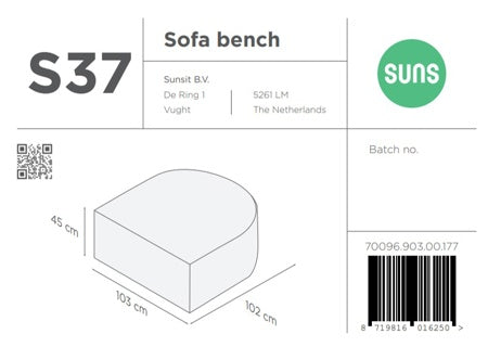 SUNS tuinmeubelen Suns | Beschermhoes voor hocker | Grijs | S37