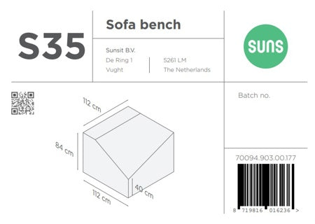 SUNS tuinmeubelen Suns | Beschermhoes voor hoekstuk | Grijs | S35