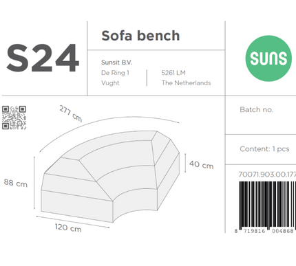 SUNS tuinmeubelen Suns | Beschermhoes voor loungebank | Grijs | S24