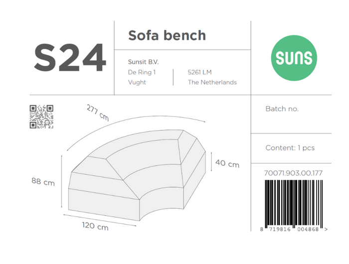 SUNS tuinmeubelen Suns | Beschermhoes voor loungebank | Grijs | S24