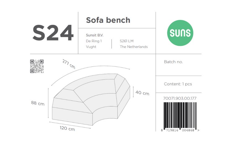 SUNS tuinmeubelen Suns | Beschermhoes voor loungebank | Grijs | S24