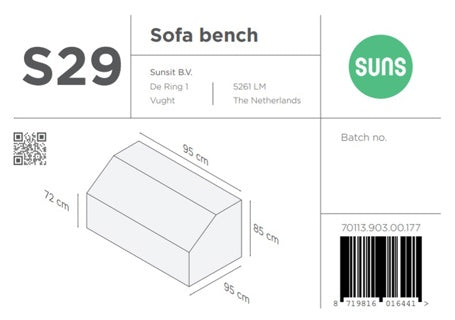 SUNS tuinmeubelen Suns | Beschermhoes voor loungebank | Grijs | S29