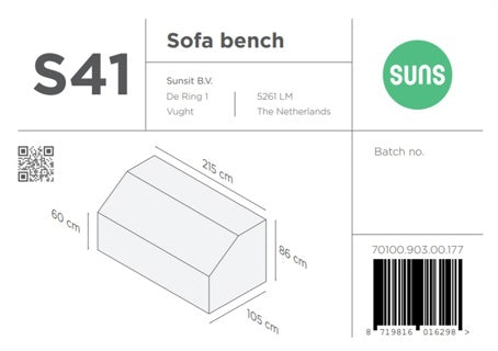 SUNS tuinmeubelen Suns | Beschermhoes voor loungebank | Grijs | S41