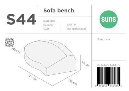 SUNS tuinmeubelen Suns | Beschermhoes voor loungebank | Grijs | S44