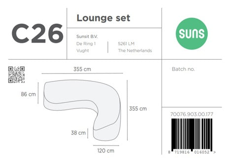 SUNS tuinmeubelen Suns | Beschermhoes voor loungeset | Grijs | C26