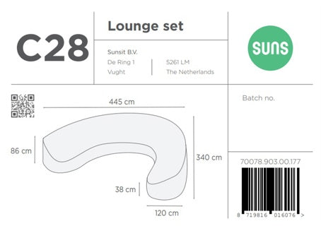 SUNS tuinmeubelen Suns | Beschermhoes voor loungeset | Grijs | C28
