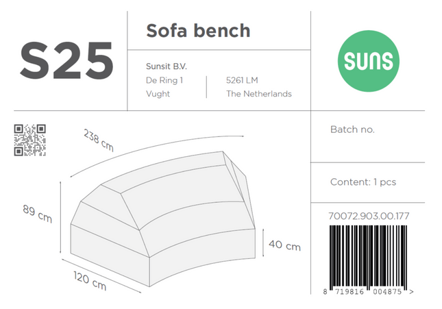 SUNS tuinmeubelen Suns | Beschermhoesset voor Blocchi | Grijs | 5 delige set