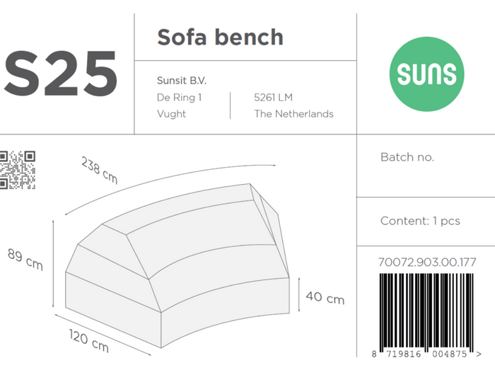 SUNS tuinmeubelen Suns | Beschermhoesset voor Blocchi | Grijs | 5 delige set