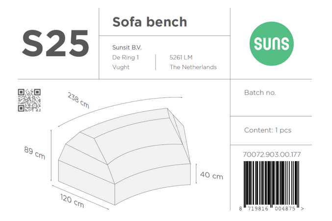 SUNS tuinmeubelen Suns | Beschermhoesset voor Blocchi | Grijs | 5 delige set