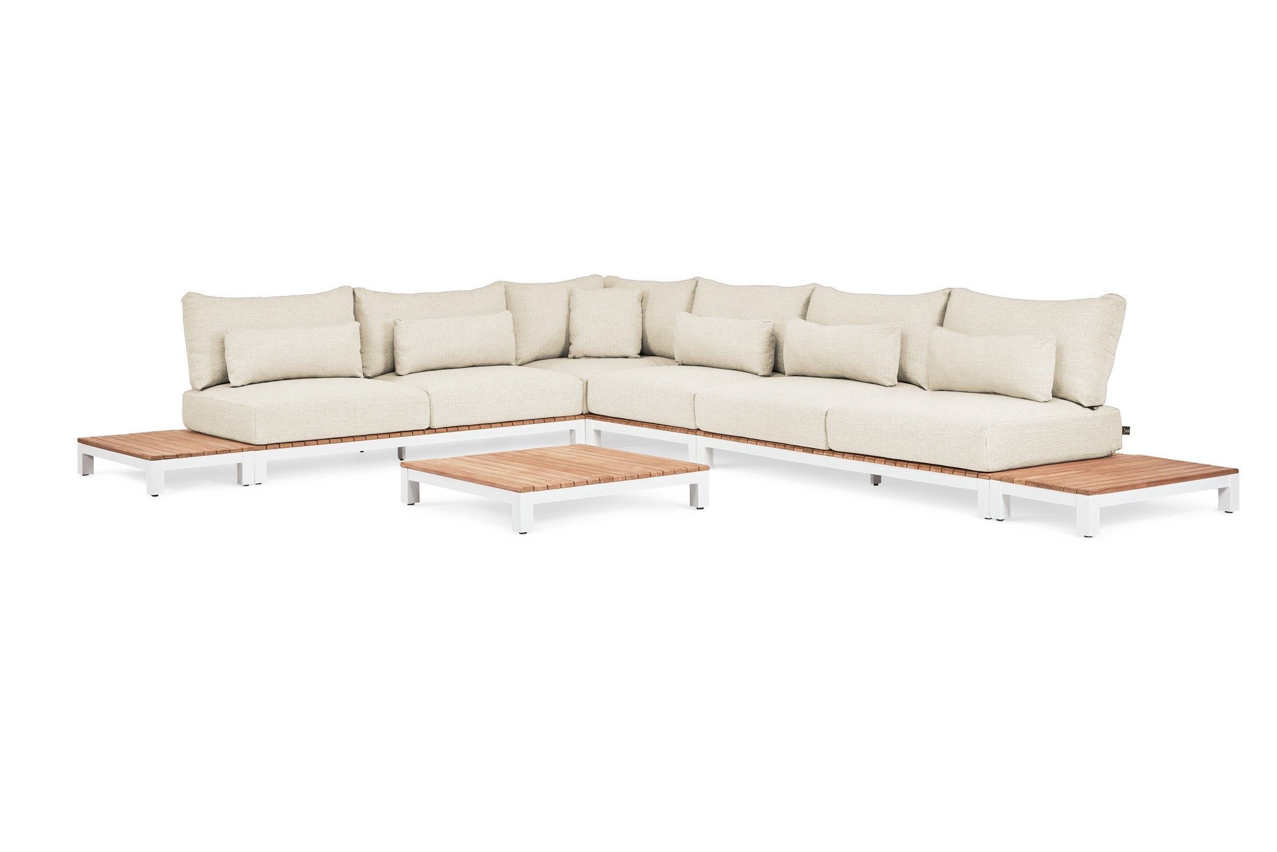 Matt White met Teak / Naturel Gravel