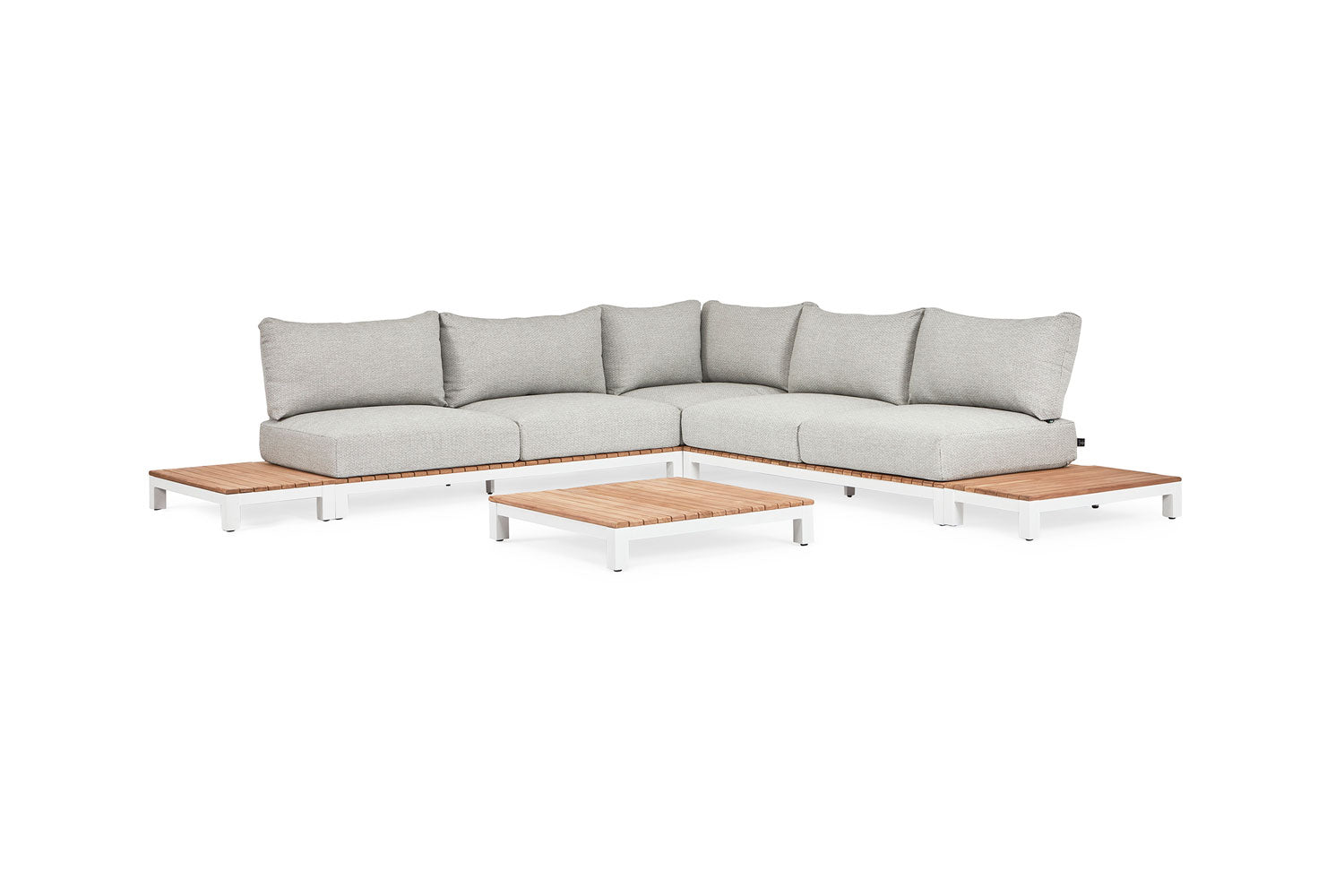 Matt White met Teak / Naturel Gravel