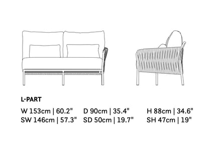 SUNS tuinmeubelen Suns | Fiave | Loungeset | Hoekopstelling |