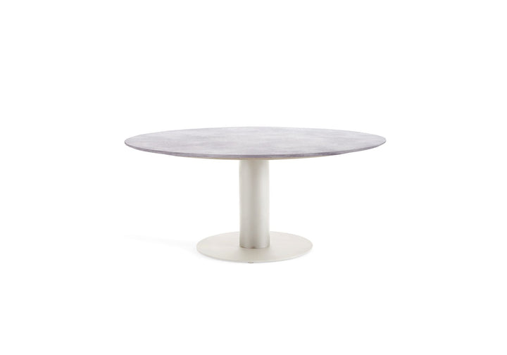 Ronde SUNS Grado tafel met licht blad en centrale poot
