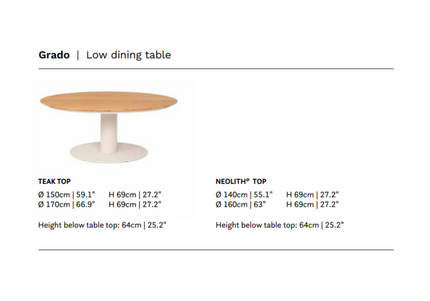 SUNS tuinmeubelen SUNS | Grado | Low Dining Tafel | Teak Blad |