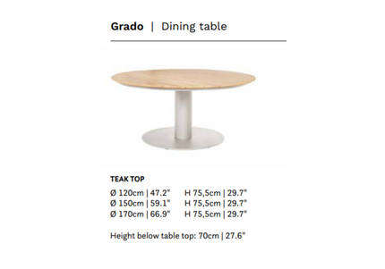 SUNS tuinmeubelen SUNS | Grado | Tuintafel | Teak blad |