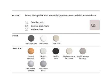 SUNS tuinmeubelen SUNS | Grado | Tuintafel | Teak blad |